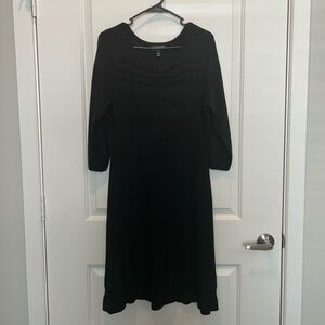 Lane Bryant Classic Black Knit Long Sleeve Dress Size 10/12